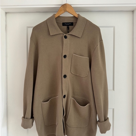 rag & bone NWT Tan Lightweight Jacket Cardigan - Men’s Large